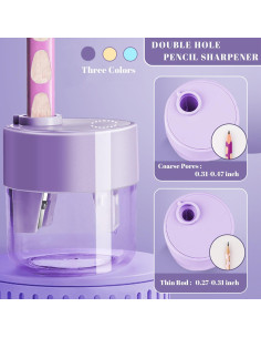 Paquete de 3 Sacapuntas Manuales Aitxpaotn Doble Agujero 2