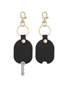 Funda de Llave de Coche de Cuero Vintage 2PCS - Soporte Práctico