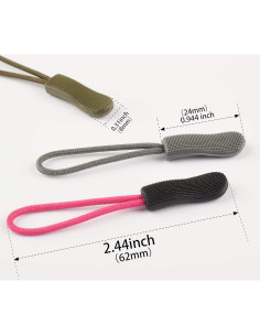 Tiradores de Cremallera CTZD Verde Militar - Paquete de 10 Unidades 2