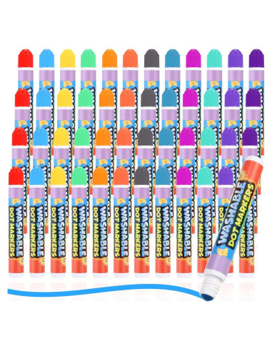 Marcadores de Puntos Crtiin 48 Unidades Lavables para Niños