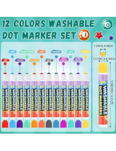 Marcadores de Puntos Crtiin 48 Unidades Lavables para Niños 2