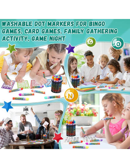 Marcadores de Puntos Crtiin 48 Unidades Lavables para Niños