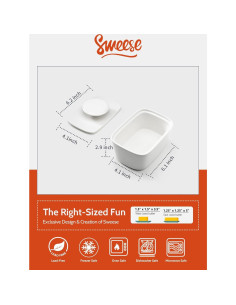 Plato de Mantequilla Sweese con Tapa - Porcelana Blanca 15.7 cm 2