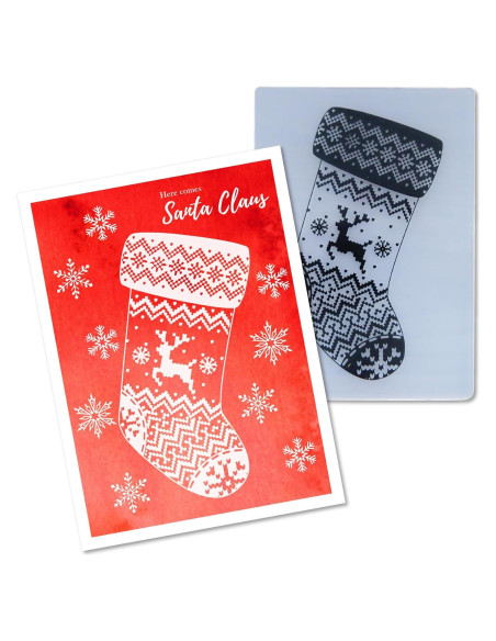 Carpeta de Embossing 3D Arbuya Calcetines de Navidad 17.8x12.7cm