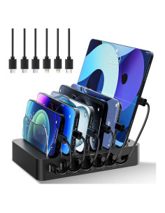 Estación de Carga Rápida 20W 6 Puertos Negro - JiahuiYoupin