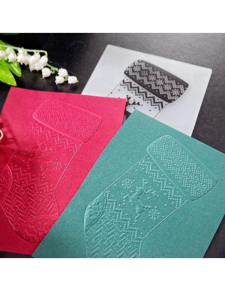 Carpeta de Embossing 3D Arbuya Calcetines de Navidad 17.8x12.7cm