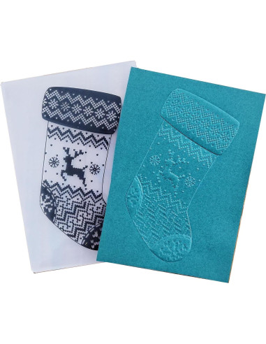 Carpeta de Embossing 3D Arbuya Calcetines de Navidad 17.8x12.7cm