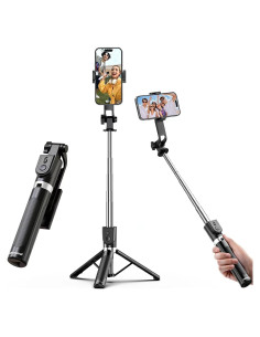 Trípode Extensible UBeesize 132 cm con Control Remoto para Selfie