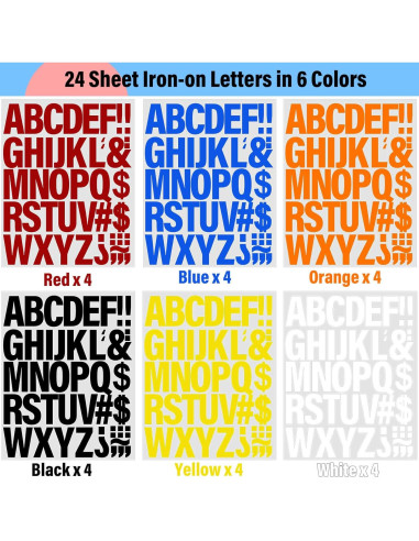 24 Hojas Letras Termoadhesivas Mckanti 1056 Piezas 5.08 cm