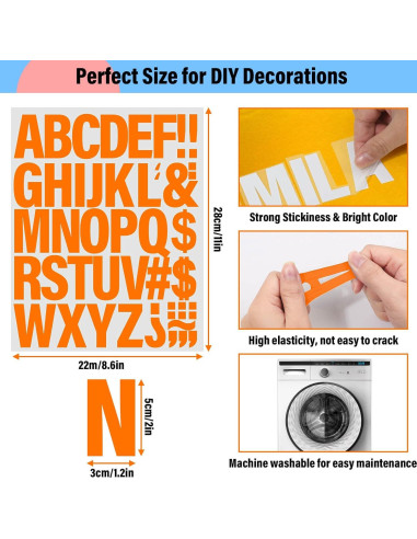 24 Hojas Letras Termoadhesivas Mckanti 1056 Piezas 5.08 cm