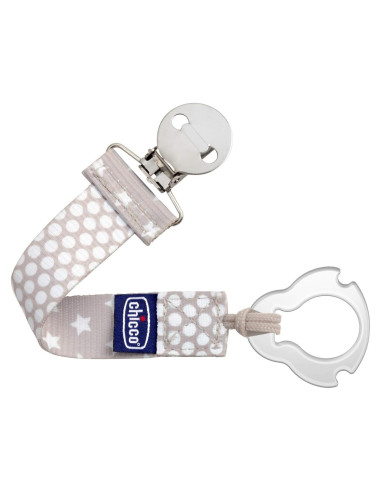 Clip de Chupete Chicco 2 en 1 Universal Gris para Bebé