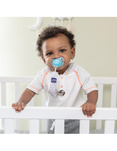 Clip de Chupete Chicco 2 en 1 Universal Gris para Bebé