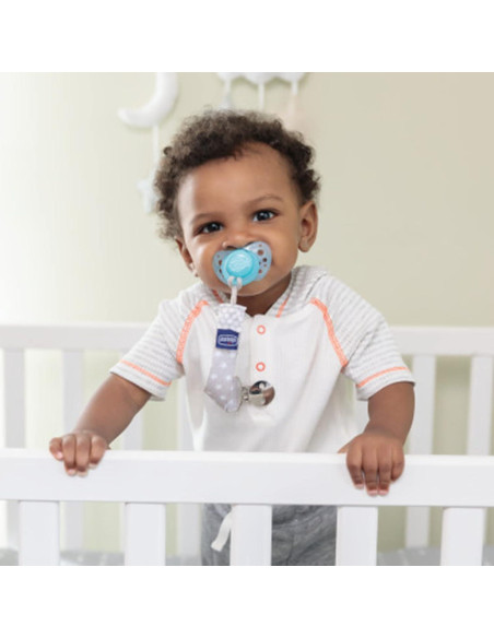 Clip de Chupete Chicco 2 en 1 Universal Gris para Bebé