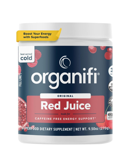 Organifi Jugo Rojo - Polvo Energético 283.5g - Sin Cafeína Organifi Jugo Rojo - Polvo Energético 283.5g - Sin Cafeína