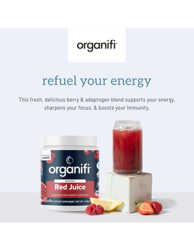 Organifi Jugo Rojo - Polvo Energético 283.5g - Sin Cafeína