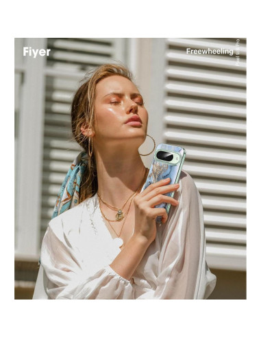 Funda de TPU clara para Google Pixel 9/9 Pro 5G - Floral Azul