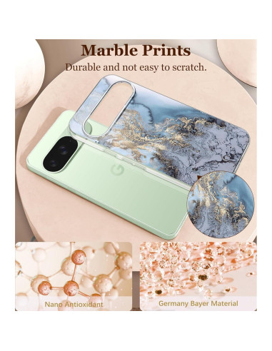 Funda de TPU clara para Google Pixel 9/9 Pro 5G - Floral Azul