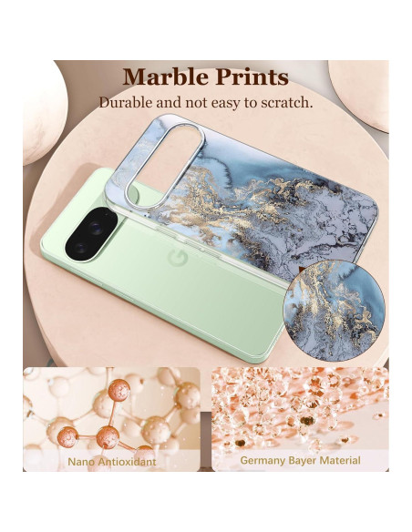 Funda de TPU clara para Google Pixel 9/9 Pro 5G - Floral Azul