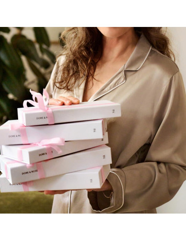 Funda de Almohada de Seda Dore & Rose Reina Champán 23 Momme