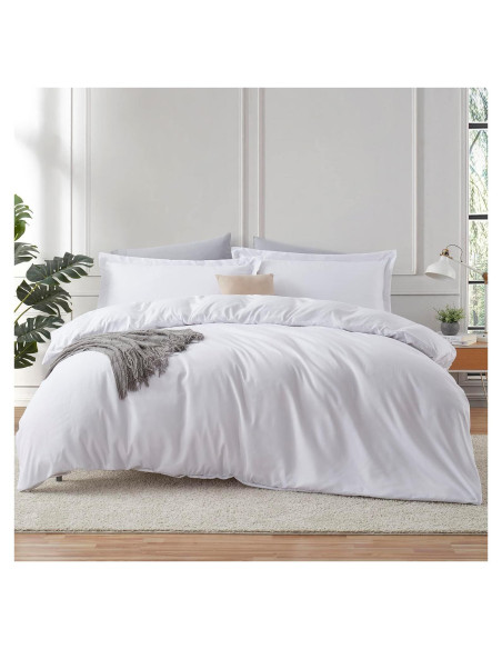 Conjunto de Funda de Edredón Twin Hearth & Harbor Blanco 2 Piezas