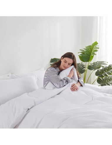 Conjunto de Funda de Edredón Twin Hearth & Harbor Blanco 2 Piezas