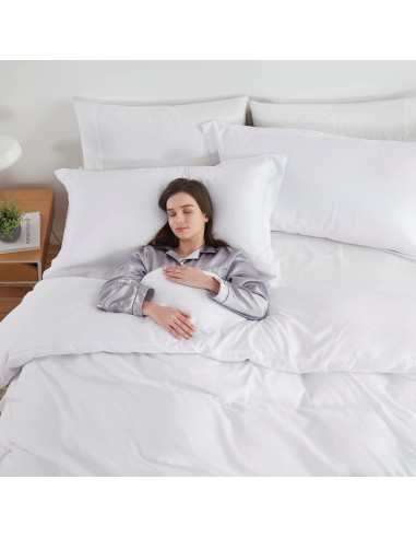 Conjunto de Funda de Edredón Twin Hearth & Harbor Blanco 2 Piezas