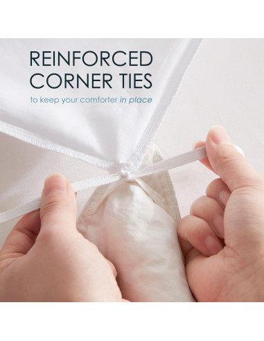 Conjunto de Funda de Edredón Twin Hearth & Harbor Blanco 2 Piezas