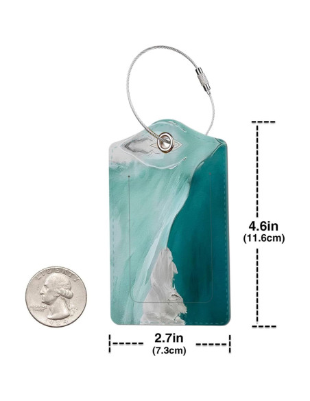 Etiquetas de Equipaje de Cuero BestEioyo Aguamarina 3 Pcs