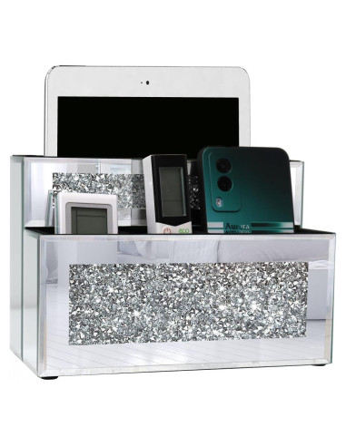 Soporte de Control Remoto Espejado GOTHICO 4 Compartimentos 23.1x15.5 cm