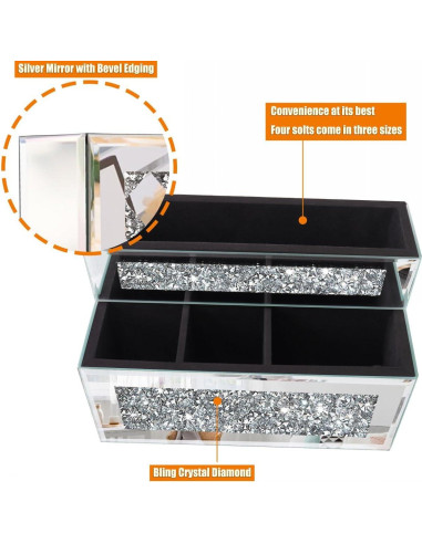 Soporte de Control Remoto Espejado GOTHICO 4 Compartimentos 23.1x15.5 cm