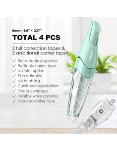 Cinta Correctora Retráctil CINBOS CS-25 Blanca con 2 Recargas 2