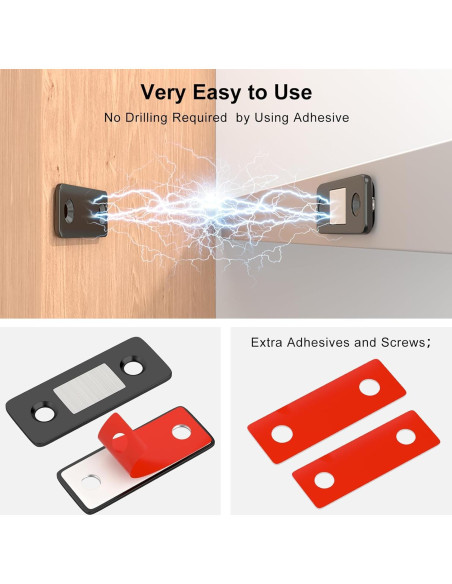 Cierre Magnético Jiayi 4 Paquete Ultra Fino para Gabinetes