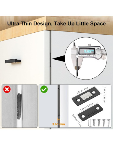 Cierre Magnético Jiayi 4 Paquete Ultra Fino para Gabinetes