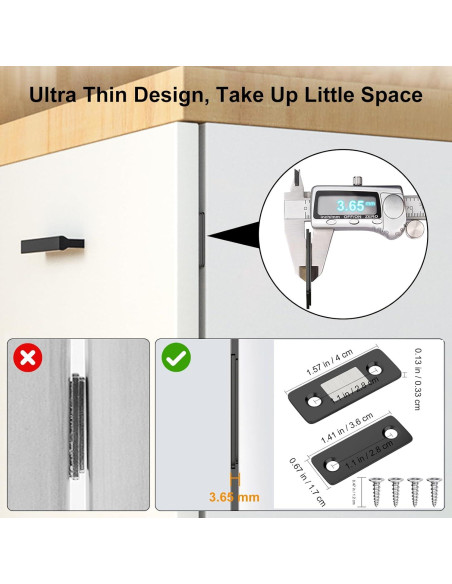 Cierre Magnético Jiayi 4 Paquete Ultra Fino para Gabinetes