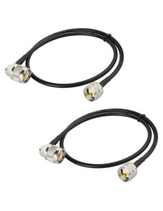 Cable Coaxial UHF Macho PL-259 Superbat 60 cm Baja Pérdida - 2 Piezas