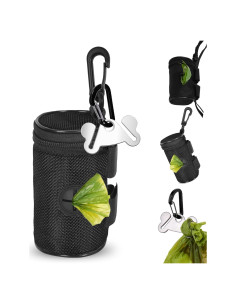 Soporte para bolsas de excremento de perro Hilihali - Negro