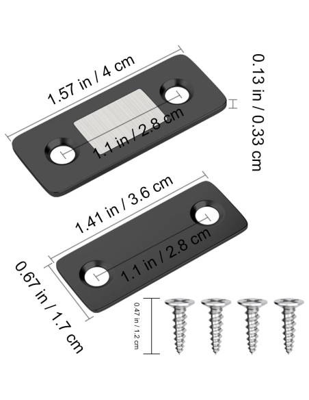 Cierre Magnético Jiayi 4 Paquete Ultra Fino para Gabinetes