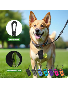 Soporte para bolsas de excremento de perro Hilihali - Negro 2