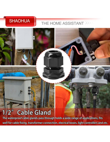 Kit 30PCS Conectores de Cable IP68 SHAOHUA 1/2" NPT