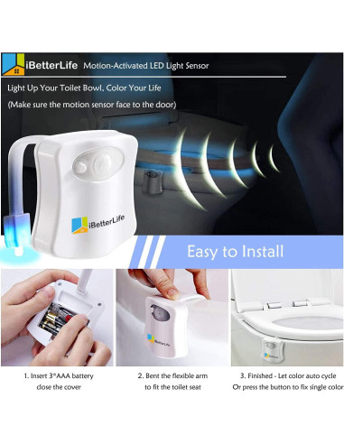 Luz Nocturna de Inodoro iBetterLife con Sensor de Movimiento 2P