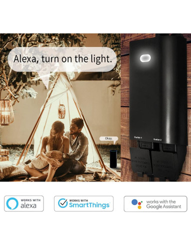 Enchufe Inteligente Doble EVA LOGIK ZW97 Impermeable Z-Wave