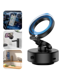 Soporte Magnético para Teléfono KOQ con Vacío 360 Negro