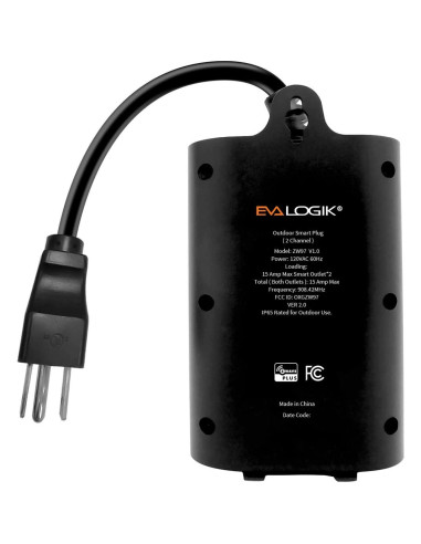 Enchufe Inteligente Doble EVA LOGIK ZW97 Impermeable Z-Wave