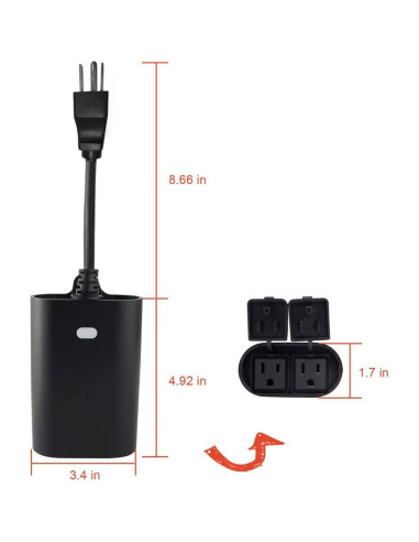 Enchufe Inteligente Doble EVA LOGIK ZW97 Impermeable Z-Wave
