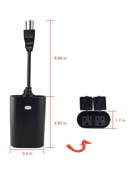 Enchufe Inteligente Doble EVA LOGIK ZW97 Impermeable Z-Wave