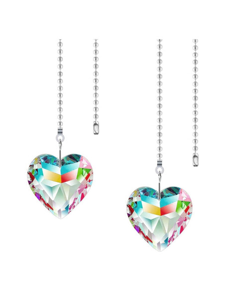 Cadenas de Extensión para Ventilador de Techo Hyamass - 2 Piezas con Colgante de Cristal