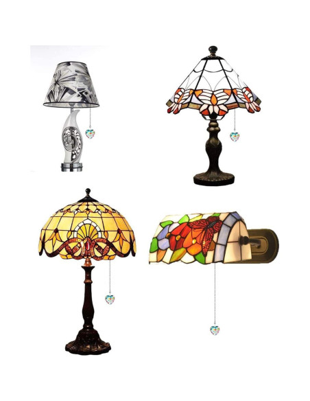 Cadenas de Extensión para Ventilador de Techo Hyamass - 2 Piezas con Colgante de Cristal