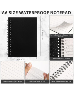 Paquete de 4 Cuadernos Espirales Impermeables Saypacck 10x14 cm 2