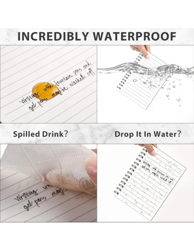 Paquete de 4 Cuadernos Espirales Impermeables Saypacck 10x14 cm