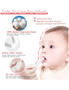 60 Limpiadores de Lengua y 1 Cepillo de Dedo para Bebés 2